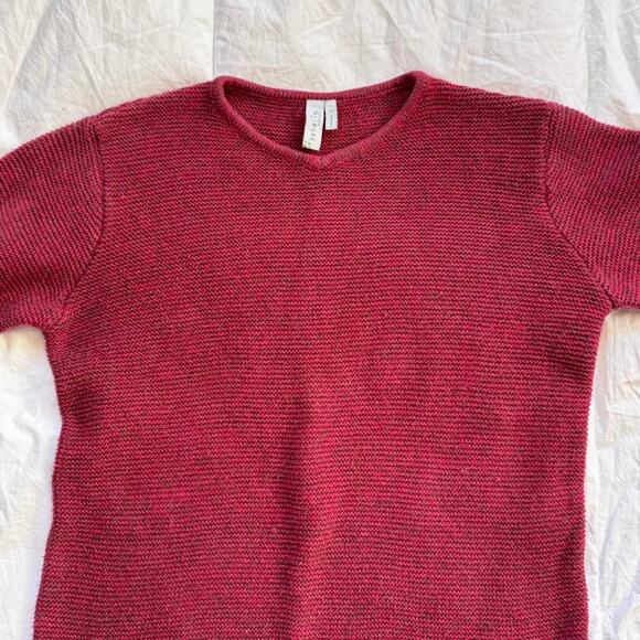 Sahalie red Marled chunky knit sweat sz L v-neck fairy grunge boho autumn - Picture 7 of 8
